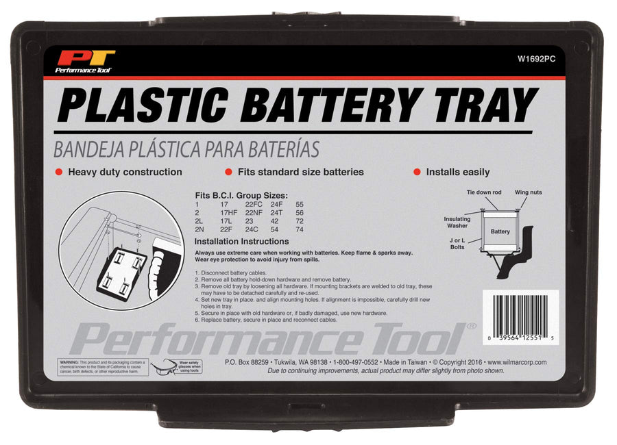 W1692PC Performance Tool Small Plastic Battery Tray