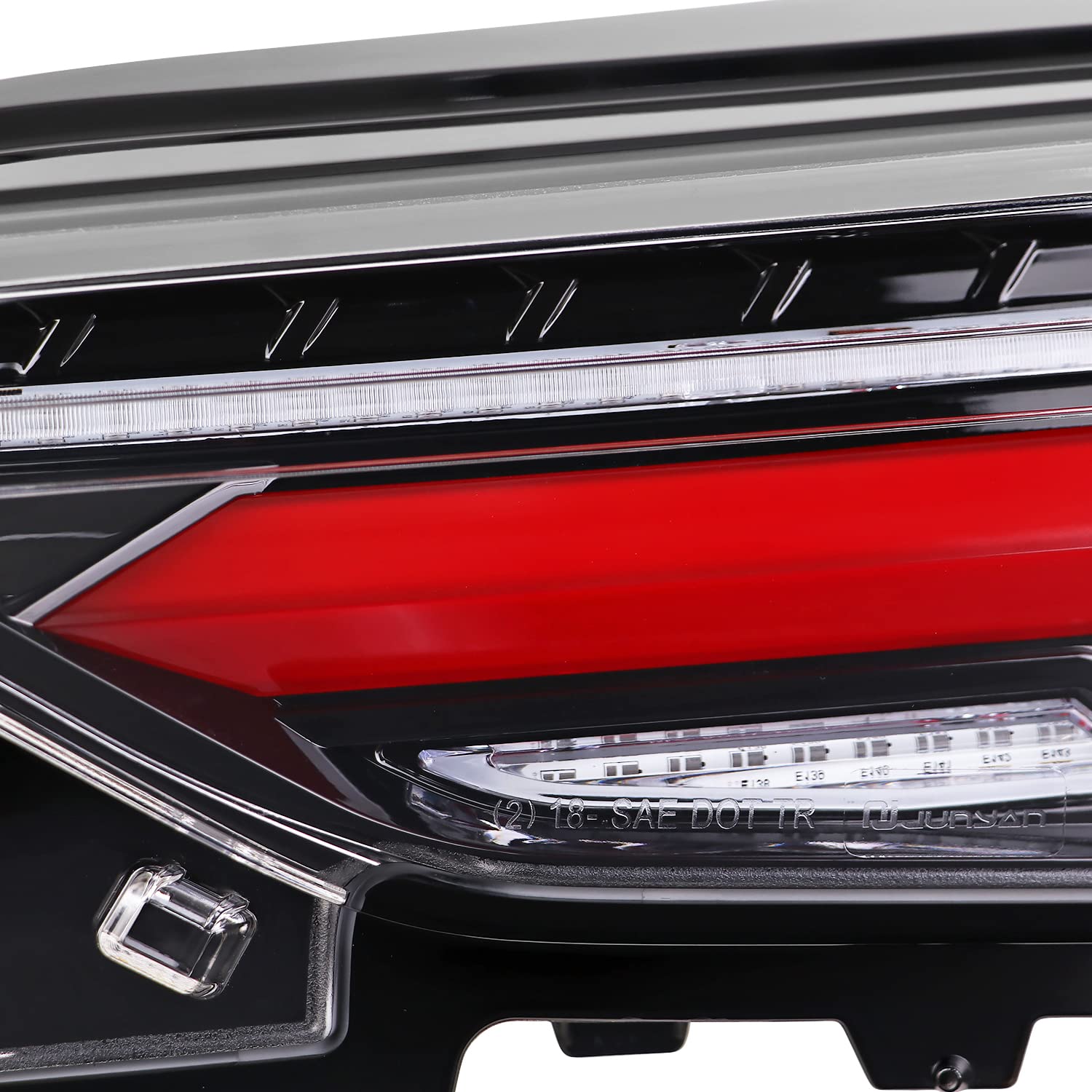 LED Sequential Tail Lights SPEC-D TUNING Glossy Black w/Red Bar Compatible with 2019-2023 Toyota RAV4, Left + Right Pair Assembly