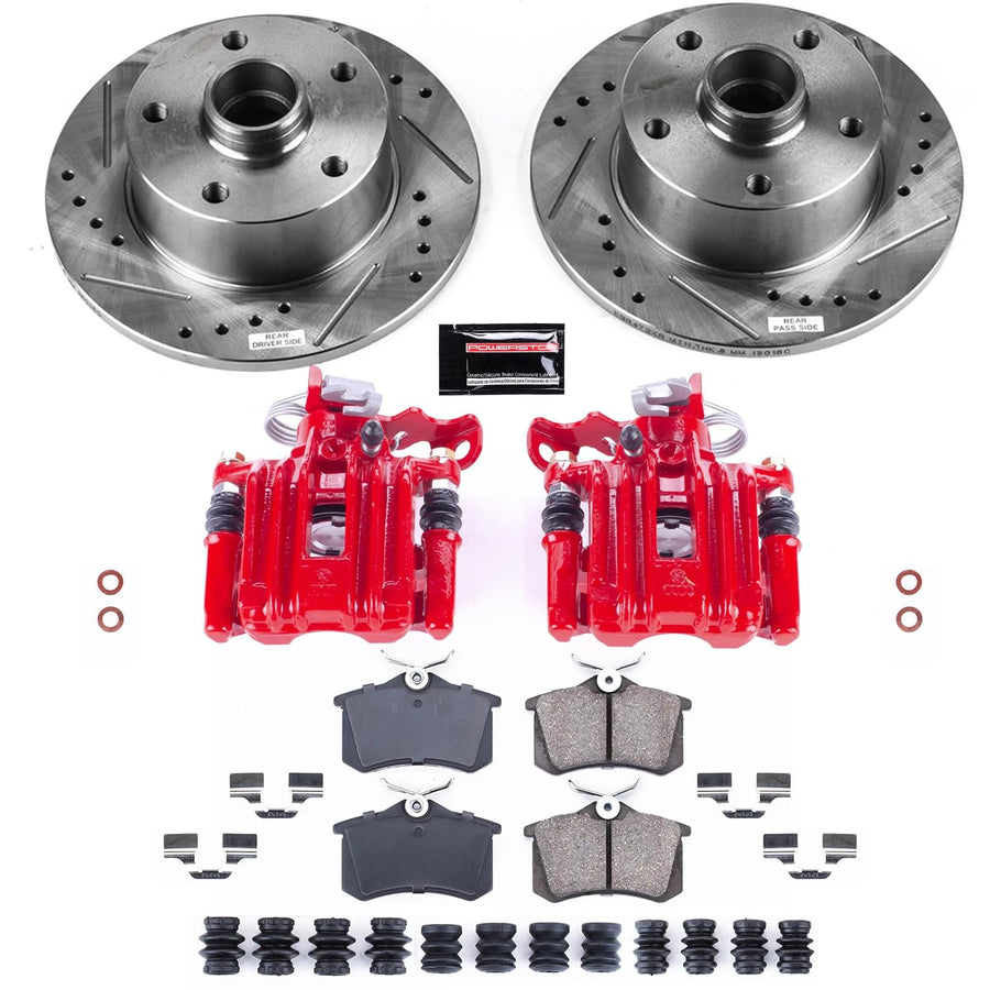 Power Stop Z23 Evolution Sport Brake Upgrade Kit with Powder Coated Calipers- Rear For Audi A4 1998-2001 [Model Specific]