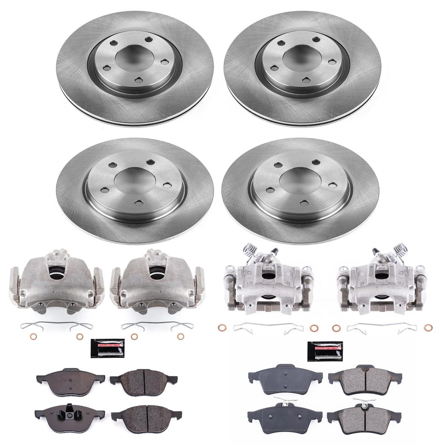 Power Stop Autospecialty Replacement Front and Rear Caliper Kit-Rotors, Brake Pads, Ceramic Calipers