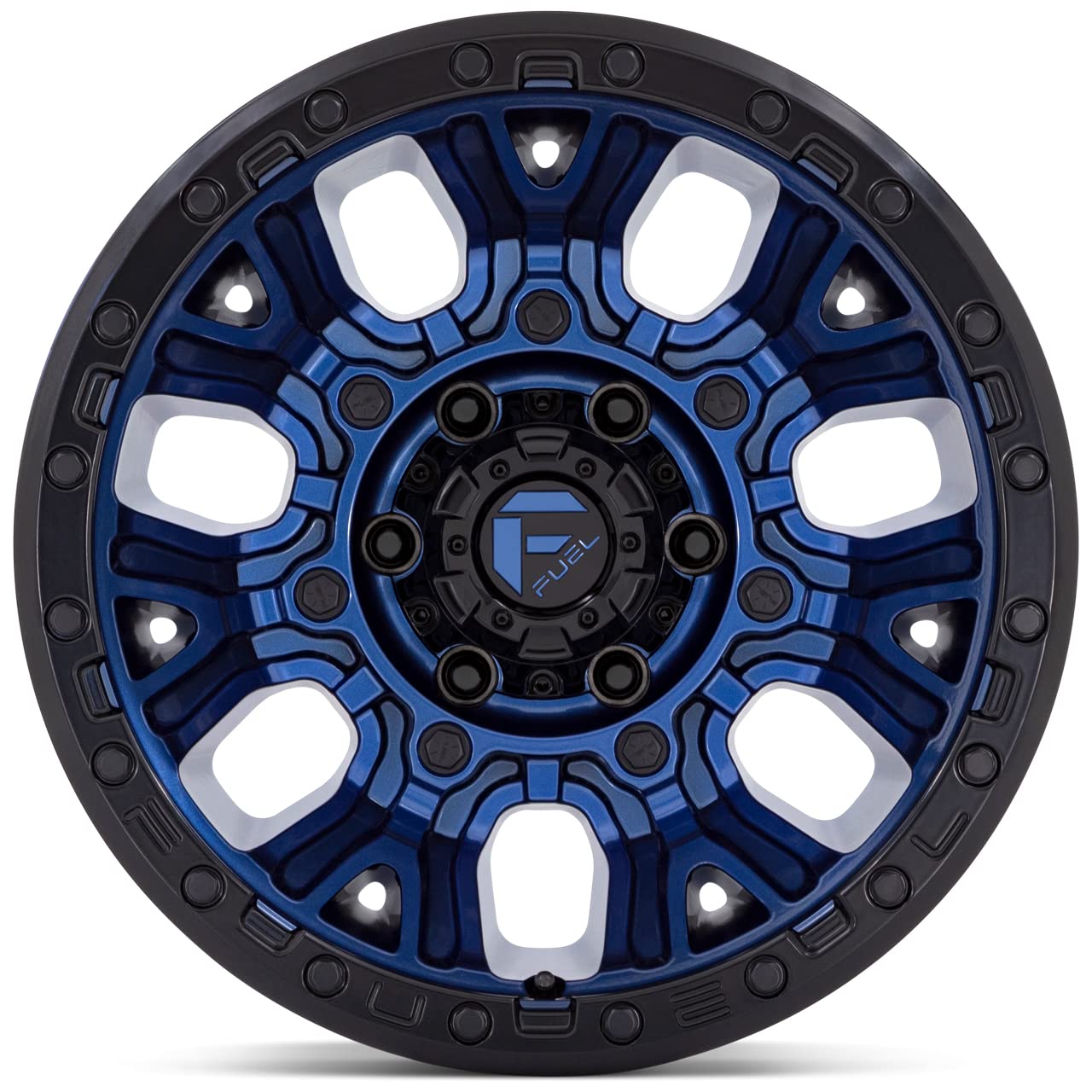 D827 Fuel Traction 17x9 5x5" -12mm Blue Wheel Rim 17" Inch D82717907545