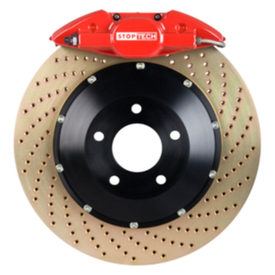 StopTech 83.837.0023.74 Big Brake Kit Stoptech; Black Caliper, Drilled Two-Piece Rotor, Front
