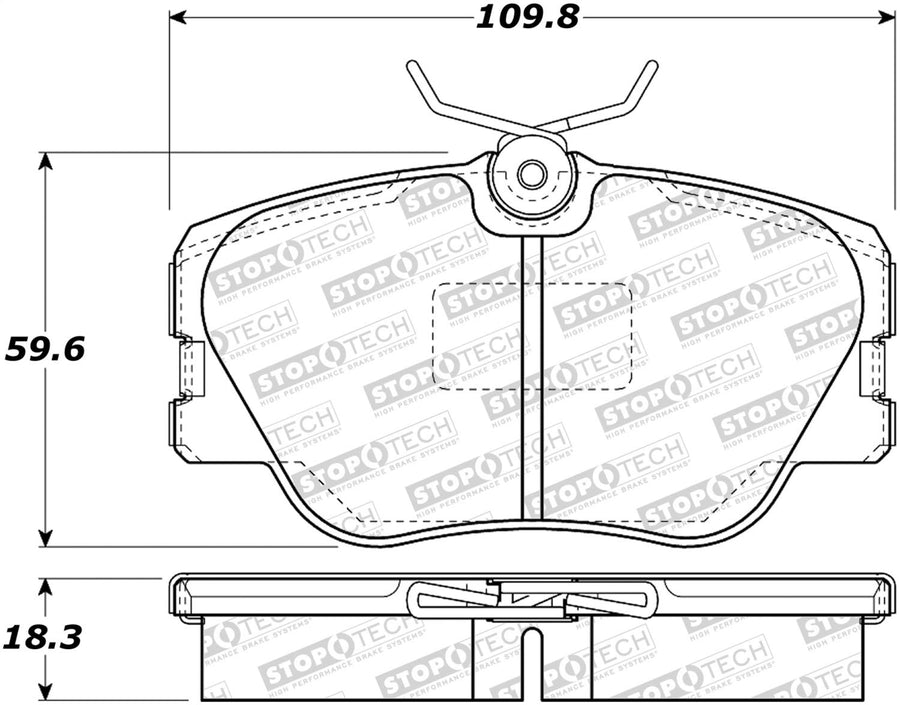 Front StopTech 308.04230 Brake Pads with Shims and Hardware Street