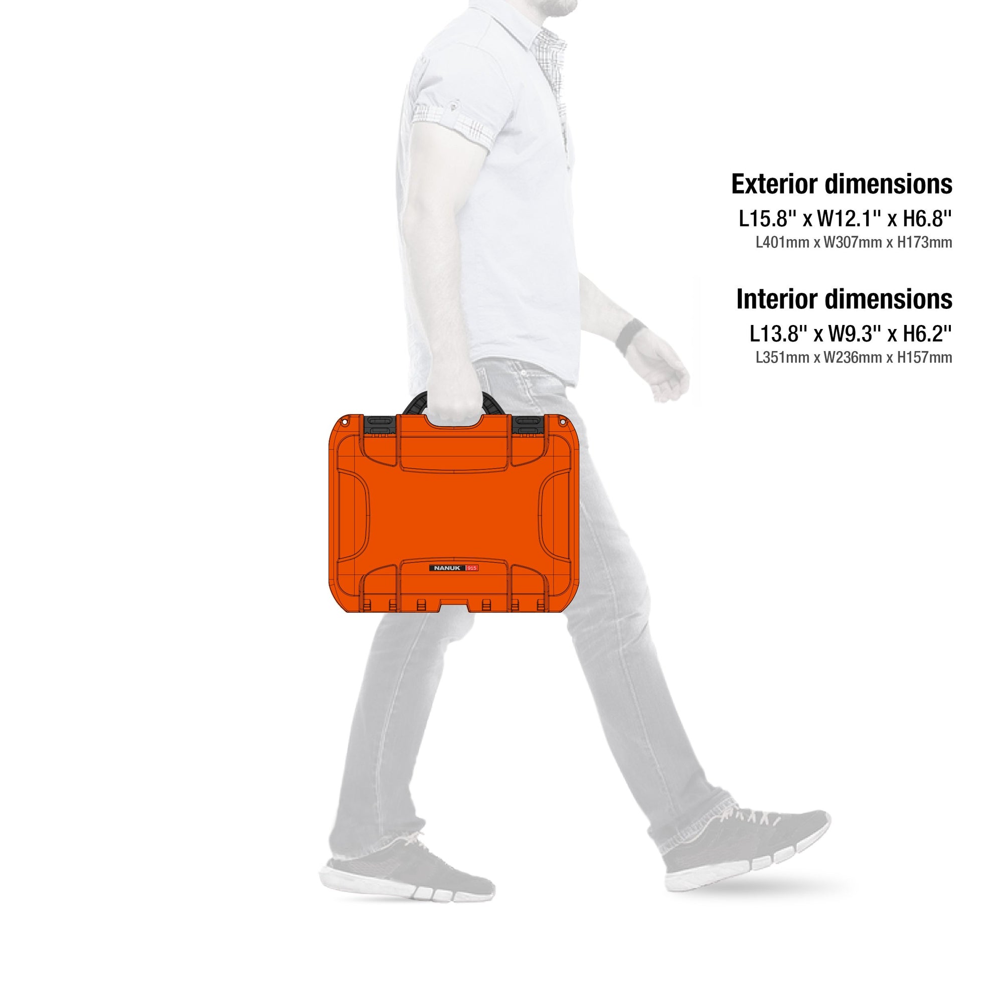 Waterproof Nanuk 920 Hard Case with Foam Insert - Orange