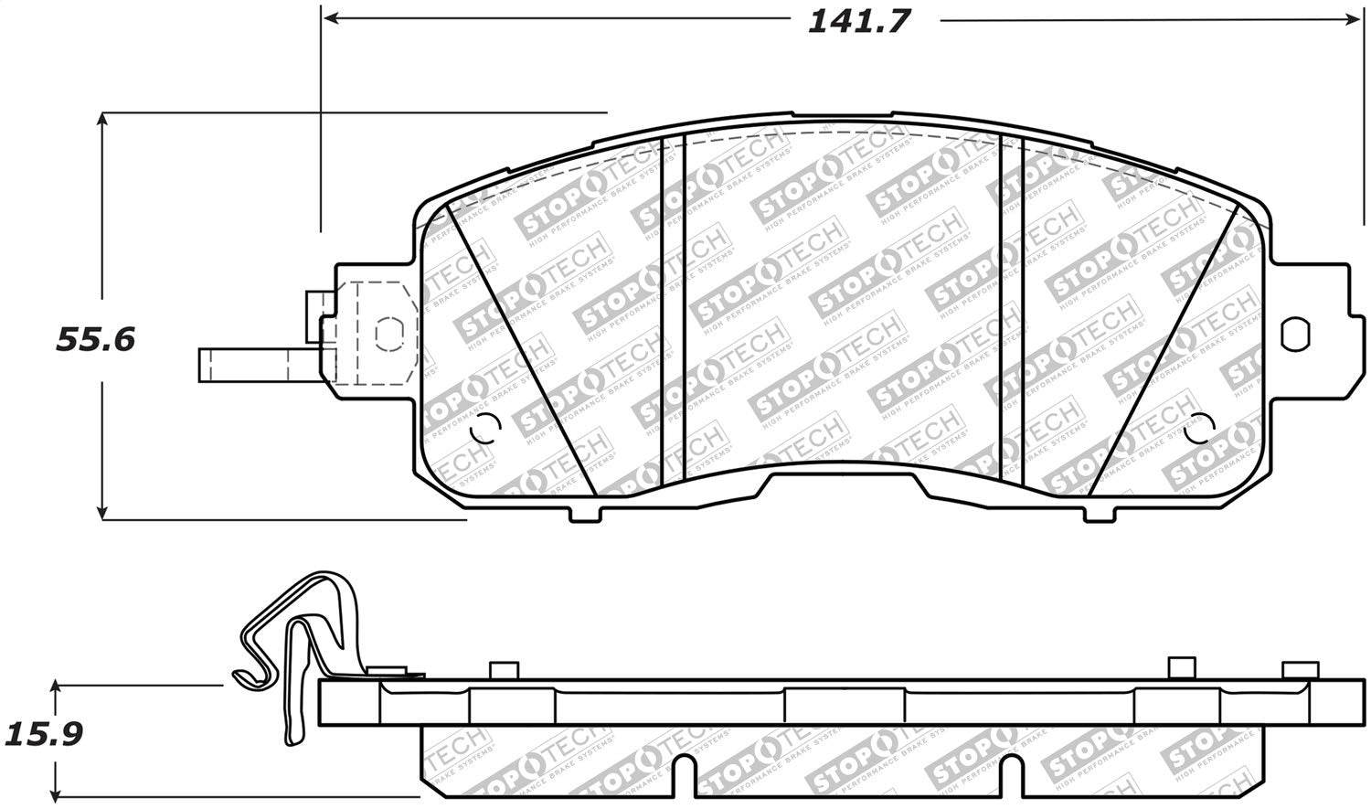 Brake Pads StopTech 305.16500 Street Select with Hardware
