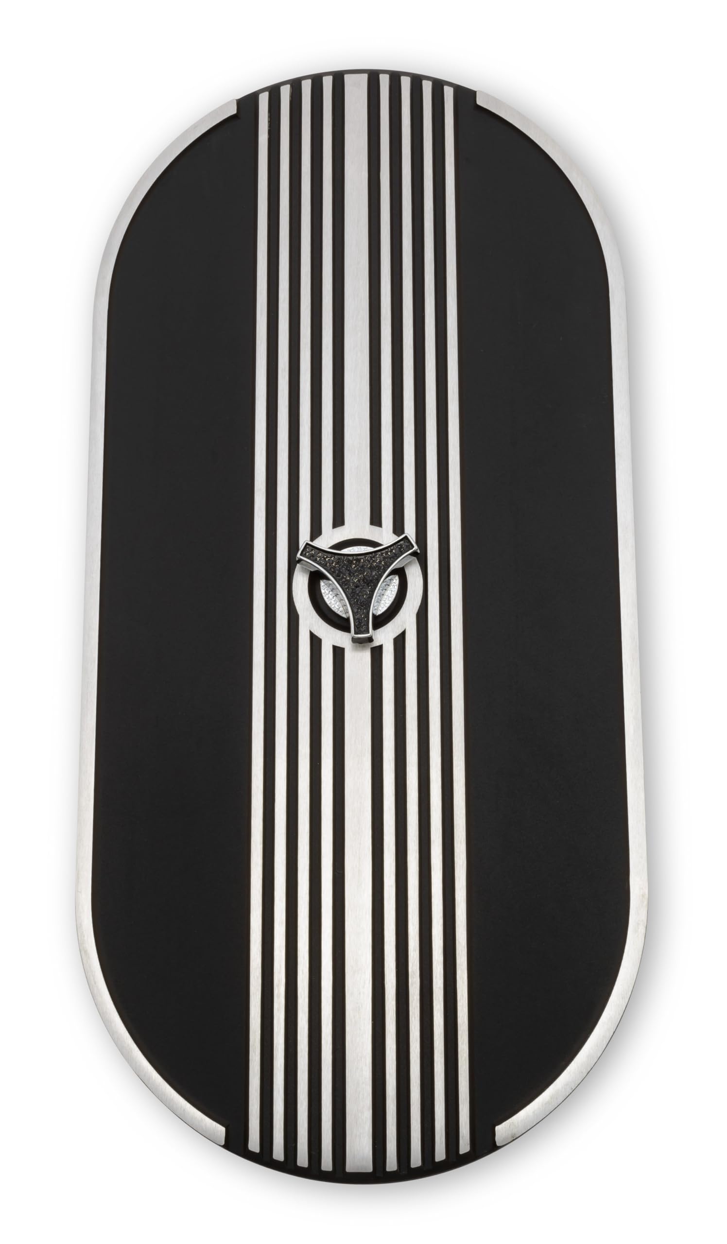 Oval Air Cleaner Scott Drake S1MS-9600-P Black Aluminum Finned No Logo
