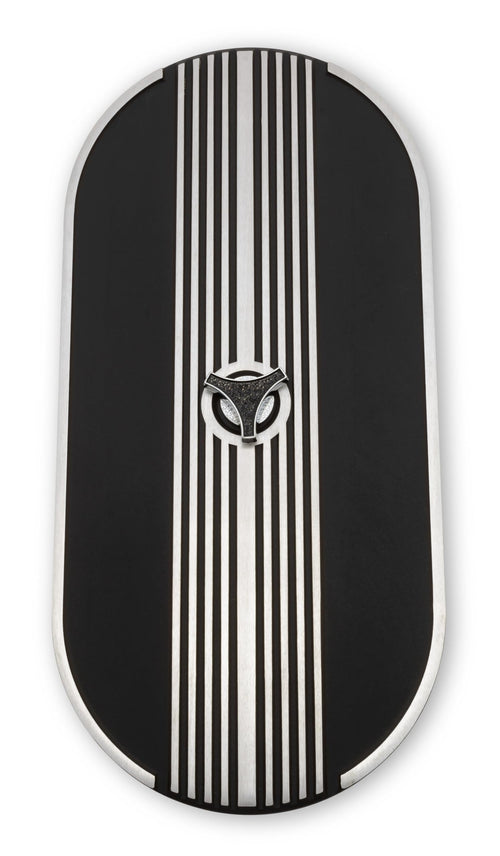 Oval Air Cleaner Scott Drake S1MS-9600-P Black Aluminum Finned No Logo