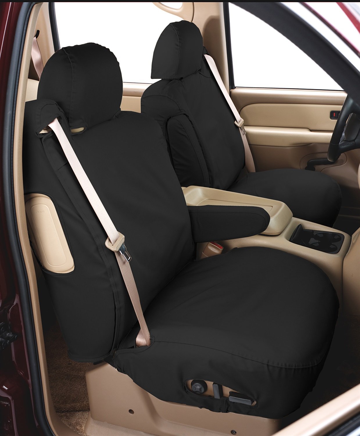 Covercraft SeatSaver Custom Fit Front Row Seat Cover for Select Honda Ridgeline Models - Polycotton (Charcoal)