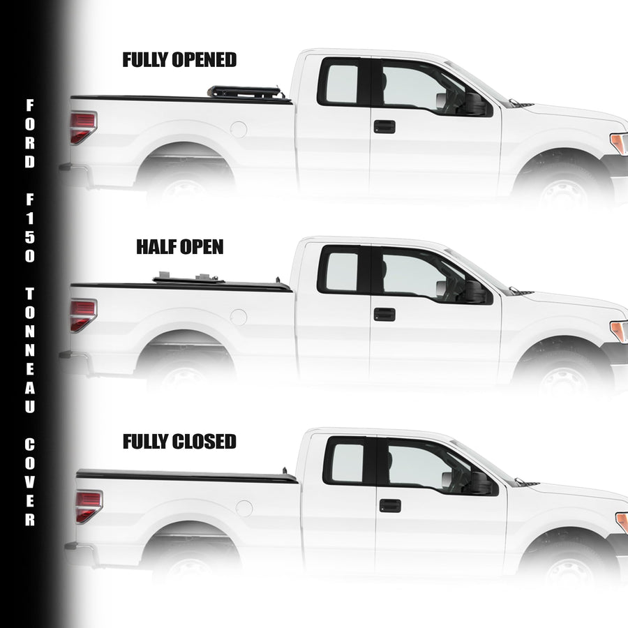 Low Profile Armordillo Hard Tri-Fold for 2004-2014 Ford F150 F-150 Bed Tonneau Cover 6.5 ft Bed (78") / 2006-2008 Lincoln Mark LT Bed Tonneau Cover 6.5 ft Bed (78") | CoveRex TFX | 7162310