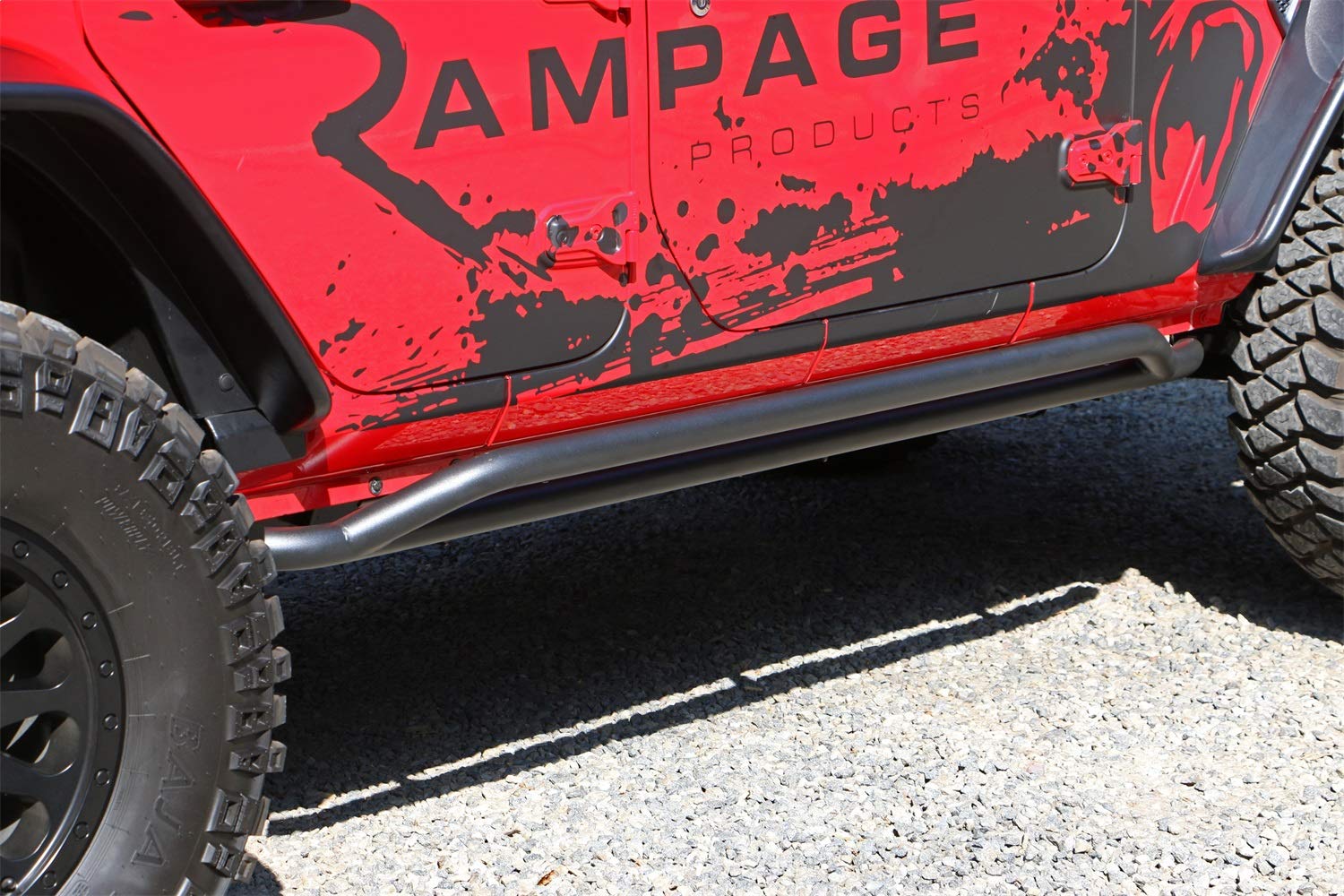 RAMPAGE PRODUCTS Rocker Guard Steps Rail Side for Jeep Wrangler JL | Pair, Steel, Textured Black | 26631 | Fits 2018-2025 Jeep Wrangler JLU 4-Door