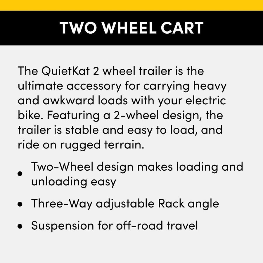 QuietKat Game Cart Two Wheel, FatTire Off Road Cargo Trailer for Extra Storage While Hunting, Fishing, Exploring Backcountry, Three-Way Adjustable Rack Angle (20" x 4" Wheels/Tires), Black