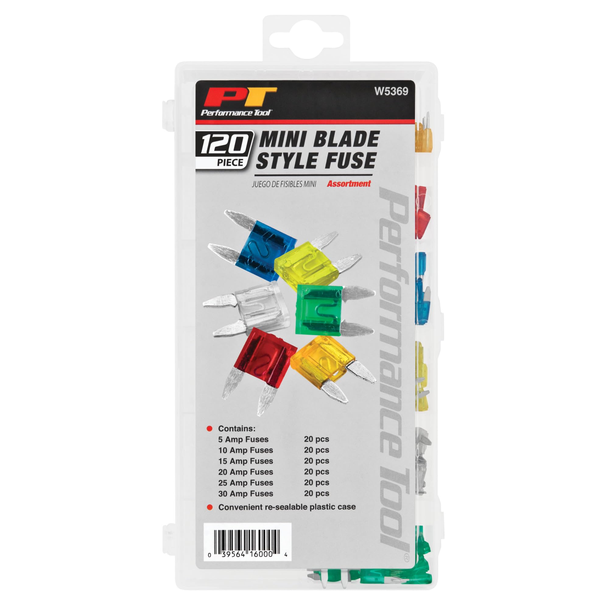 Performance Tool Mini Fuse Assortment W5369 - 120 Piece