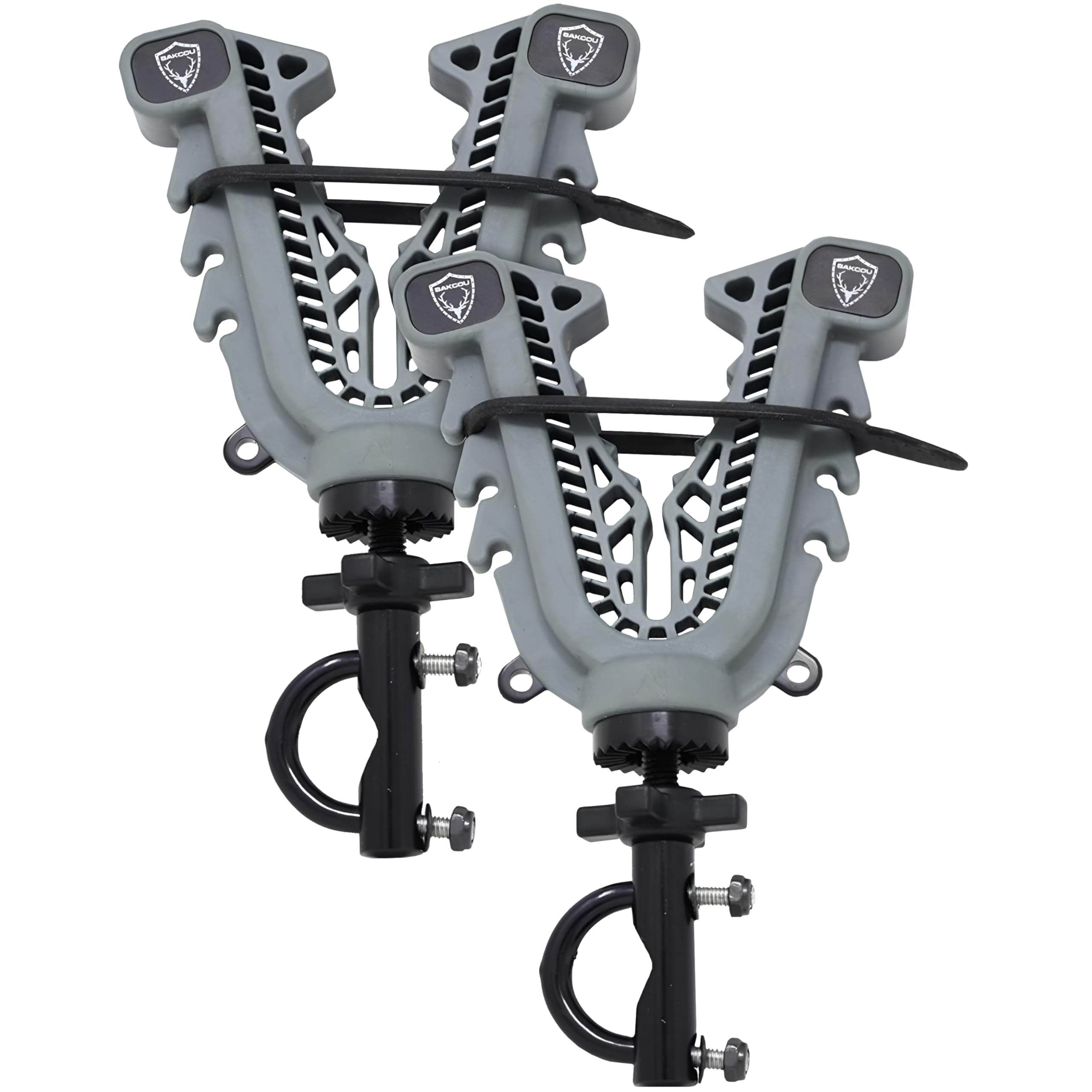Universal Mount Bakcou Gun-Bow Rack with Variable Fit Technology (VFT) - 360° Rotation, Tool-Free Design, Fits All Bike Handlebars up to 1
