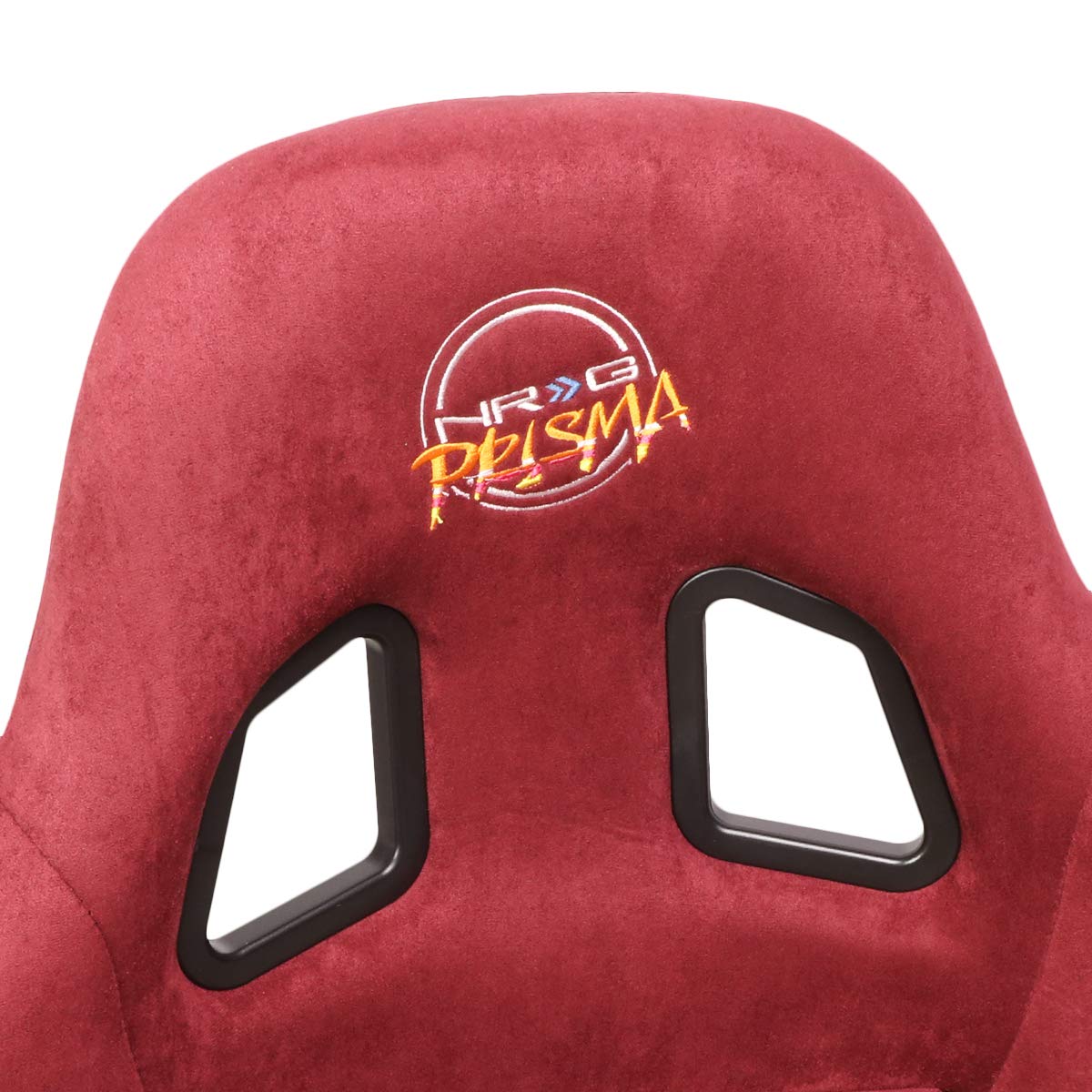 NRG Innovations Universal Fixed Back NRG-FRP-303MAR-PRISMA Bucket Racing Seat for 5-Point Harnesses, Size M, Maroon Alcantara Material, 22" W X 34" H X 16" D