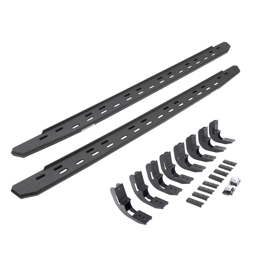 Go Rhino Slim RB30 Running Boards & Brackets | Galvanized Steel, Protective Bedliner Coating | 69604887ST | Fits 2019-2025 Chevrolet Silverado & GMC Sierra Crew Cab (See Description)
