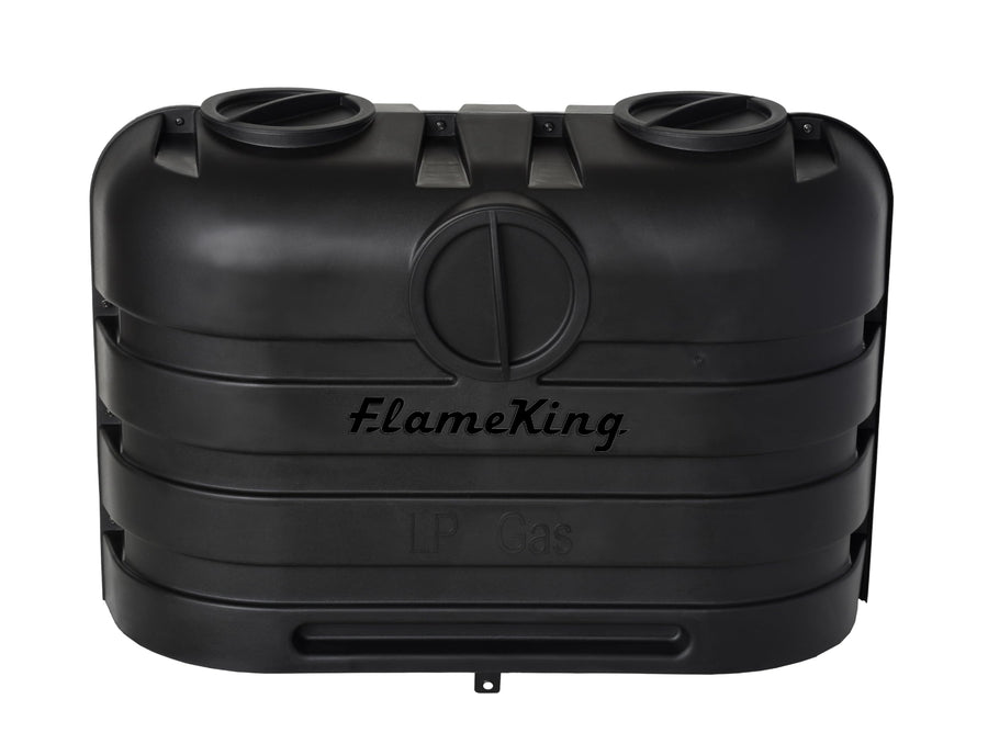 Flame King 20LB Dual LP Propane Tank Light Plastic Heavy Duty Cover for RV, Travel Trailer, Camper - Black