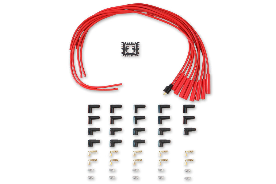 Spark Plug Wire Set ACCEL 4040R - 8mm - Red Wire with Red Straight Boots