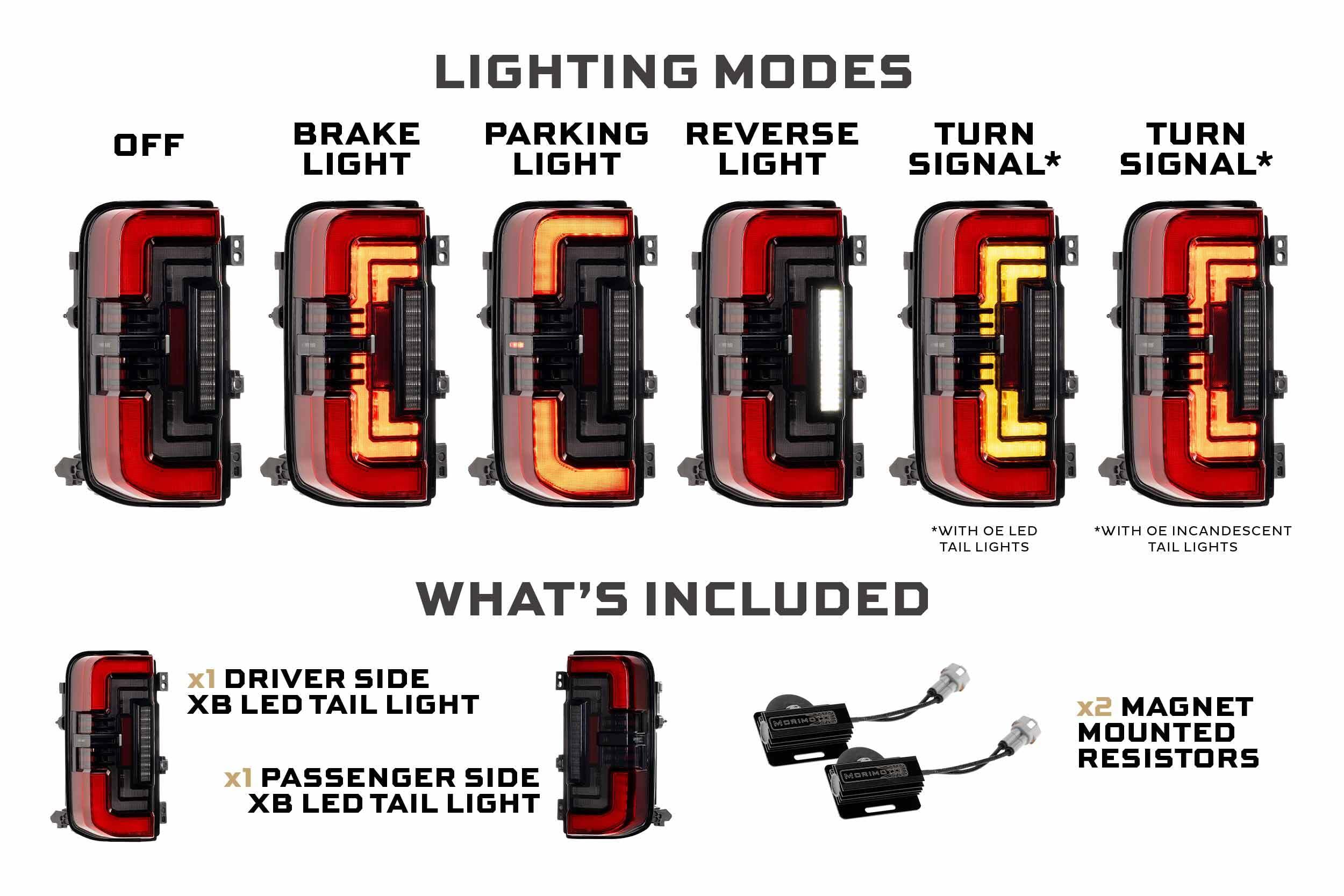 XB LED Morimoto Red Taillights for Ford Bronco 21+ (LF750)
