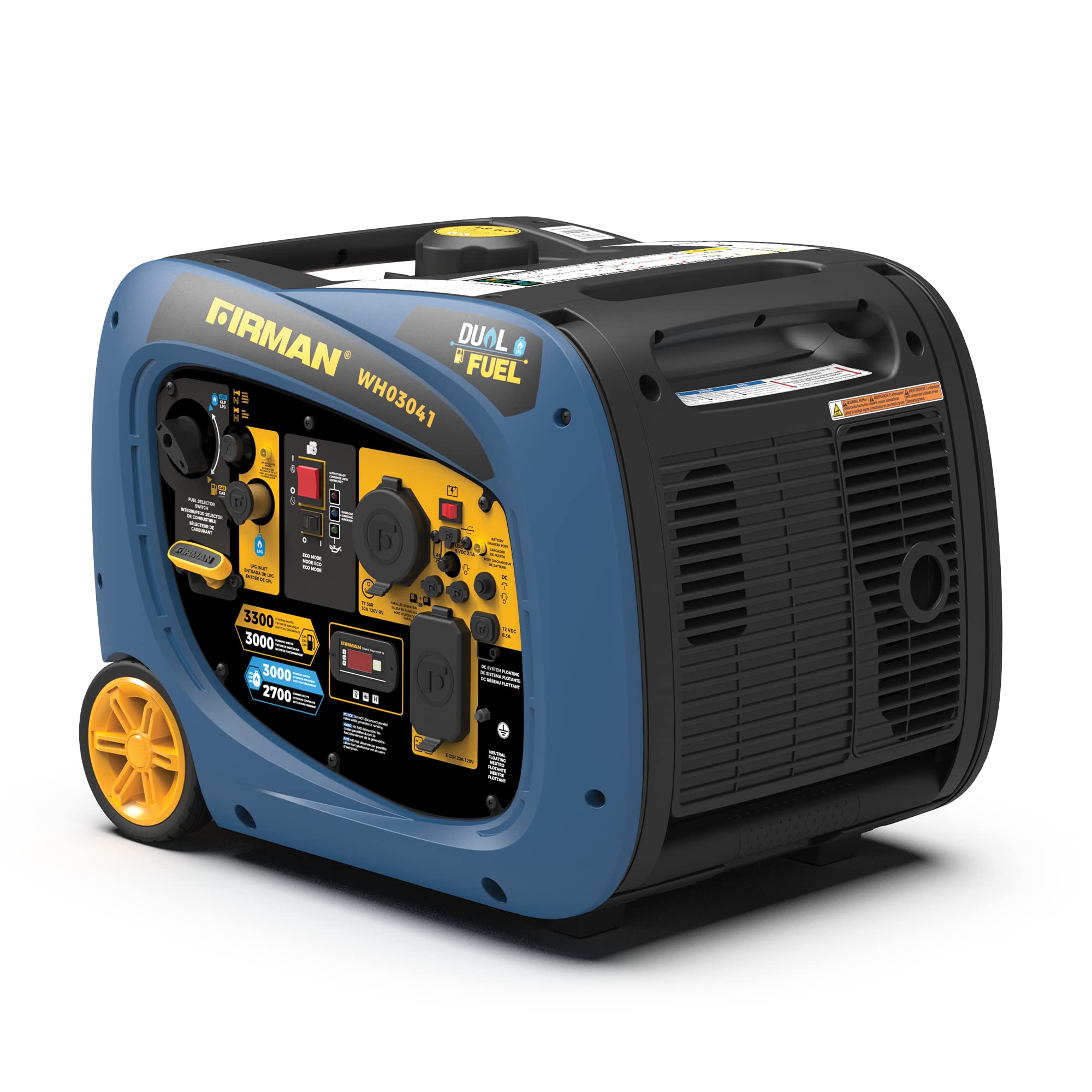 Dual Fuel Firman WH03041 Inverter Generator, Recoil-Start, 3300/3000-Watt - Quantity 1