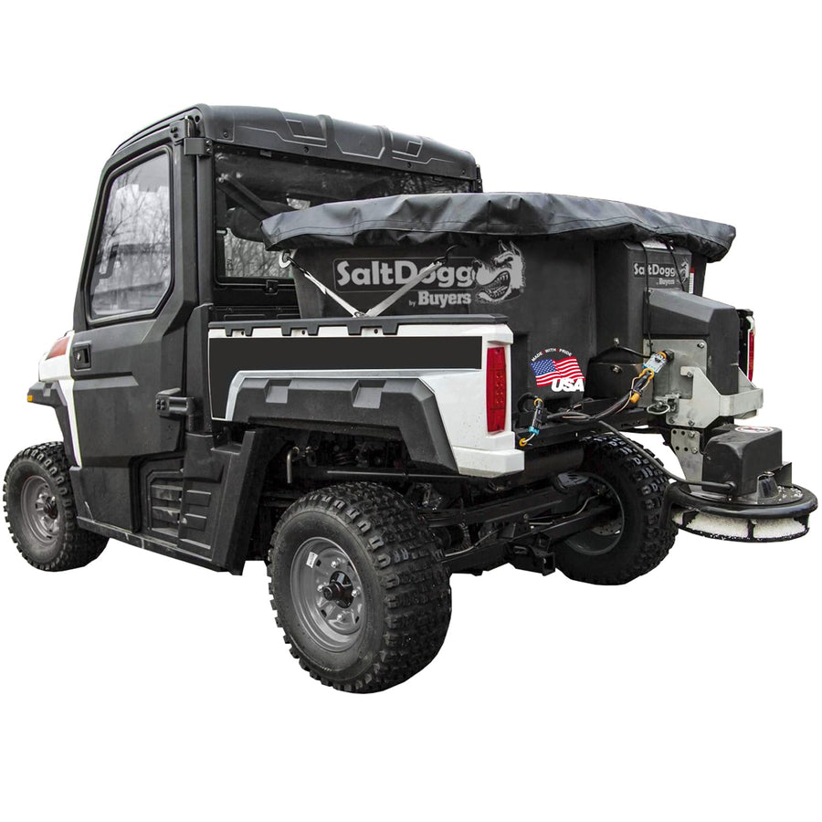 SaltDogg 0.40 Cu Yd SHPE0400 Electric Poly Hopper Spreader with Auger for UTVs, 1/2 Ton & 6-1/2 ft+ Bed Trucks — Patented Double‑Wall Hopper, 14" Spinner, in‑Cab Variable Speed Control, Made in USA
