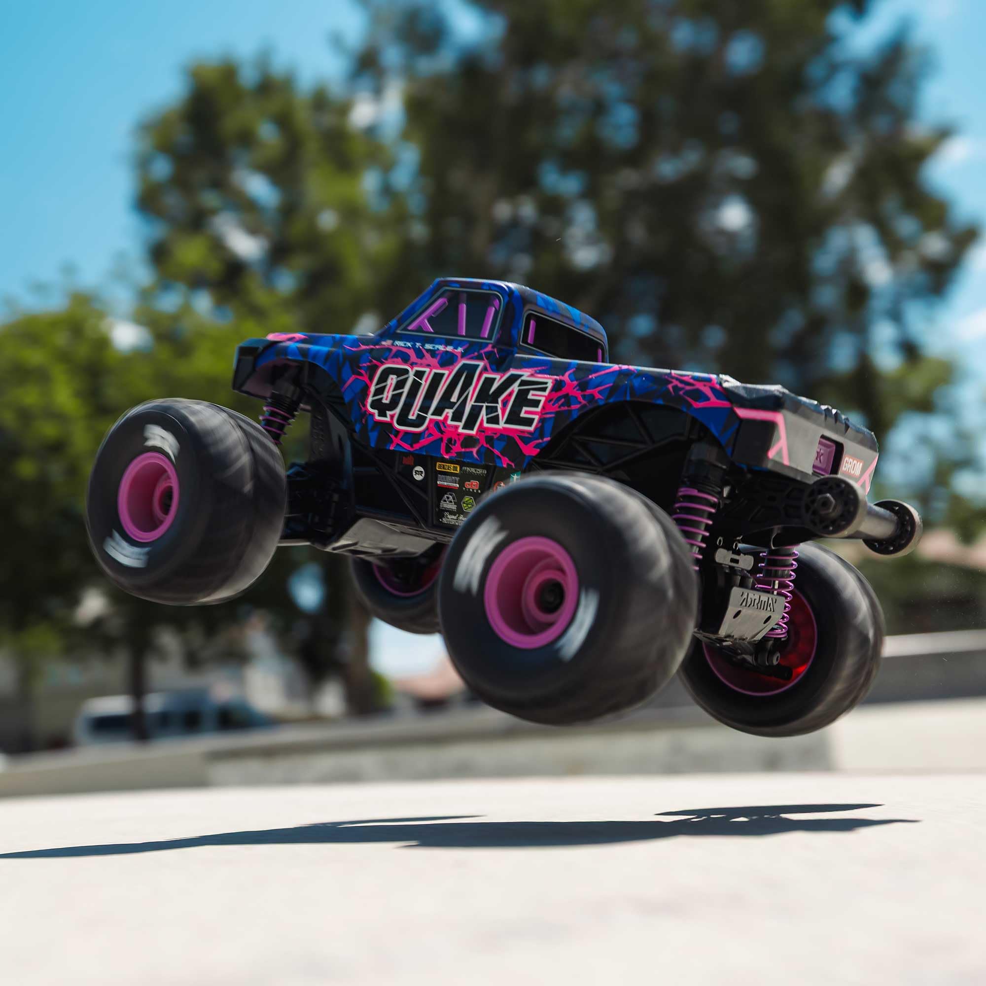 ARRMA 1/16 Quake GROM RC Truck 4X4 RTR Brushed Monster Truck (Battery & Charger Included), Purple, ARA2137T3