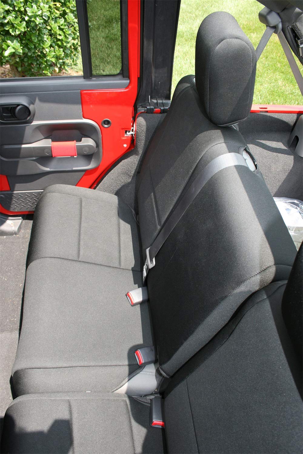 Rugged Ridge Seat Cover, Rear, Neoprene Black 13264.01; 07-18 Jeep Wrangler JKU
