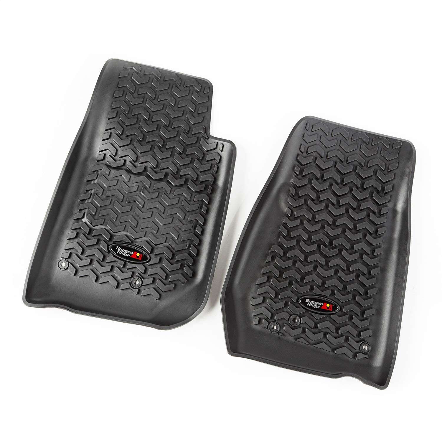 Floor Liner Set Rugged Ridge for Jeep Wrangler JKU | Front/Rear/Cargo, 4-Piece Set, Black | 12988.04 | Fits 2011-2018 Jeep Wrangler JKU 4-Door