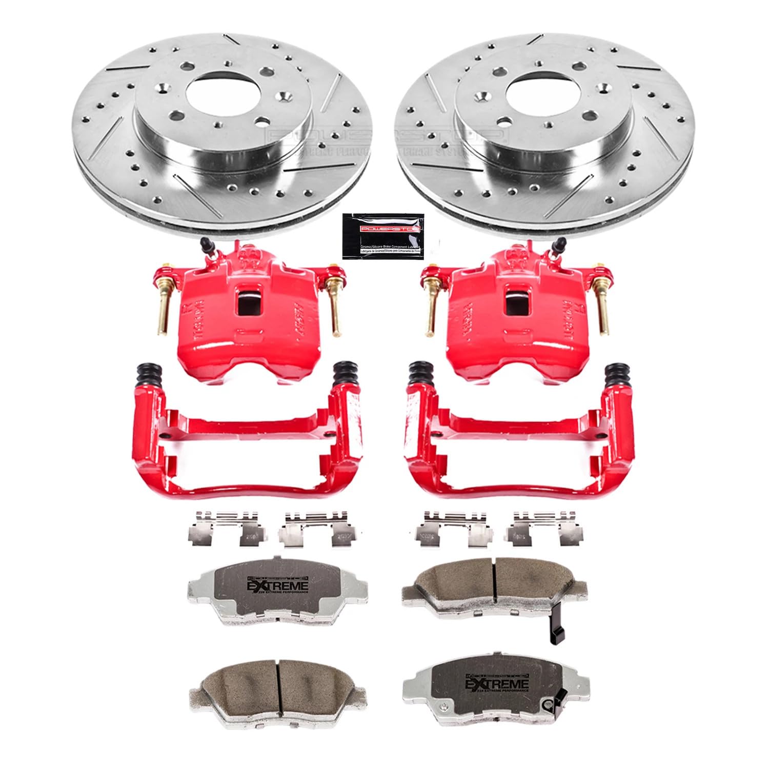 Power Stop Z26 Street Warrior KC4077-26 Brake Kit Front & Rear Subaru For Subaru Forester 2009-2010, Subaru Impreza 2008-2010 [Model Specific]