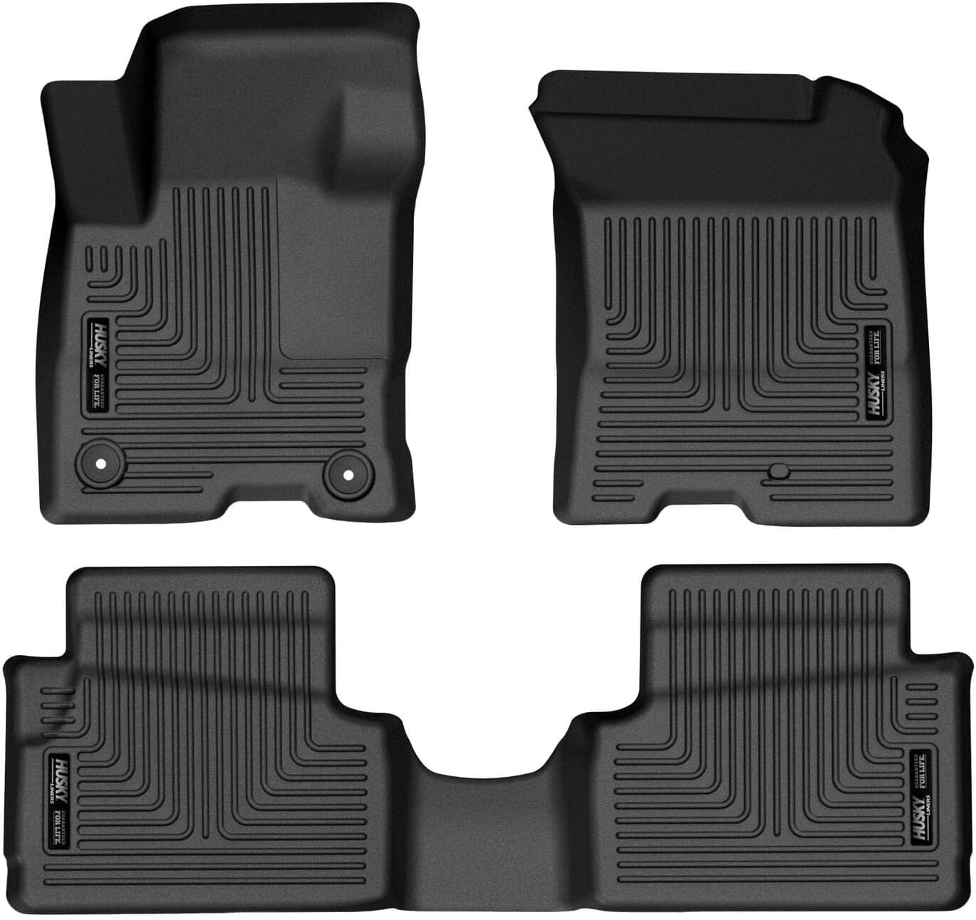 Husky Liners Floor Mats Weatherbeater | Fits 2022-2026 Ford Maverick (Hybrid Models Only) | Front & 2nd Row, 3-pc Black - 95401