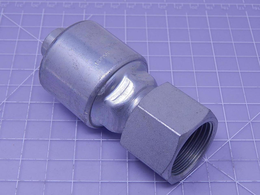 Gates MegaCrimp 12G-14FJX Couplings, Female JIC 37 Flare Swivel, Zinc Plated Carbon Steel, 3.81", 3/4" ID (G25170-1214)
