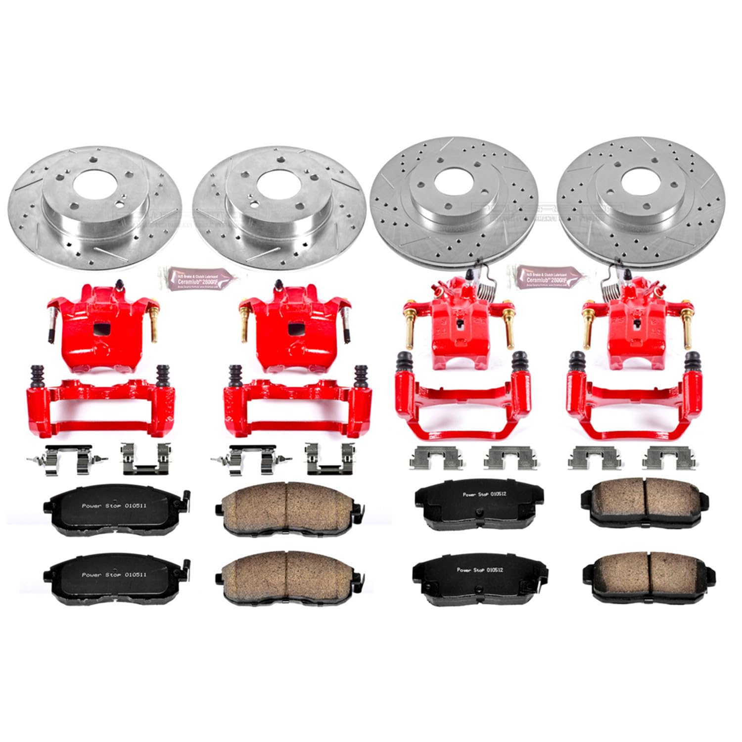 Power Stop 1-Click Performance Brake Kit with Caliper For INFINITI I35 2002-2004, Nissan Maxima 2002-2003 [Model Specific]