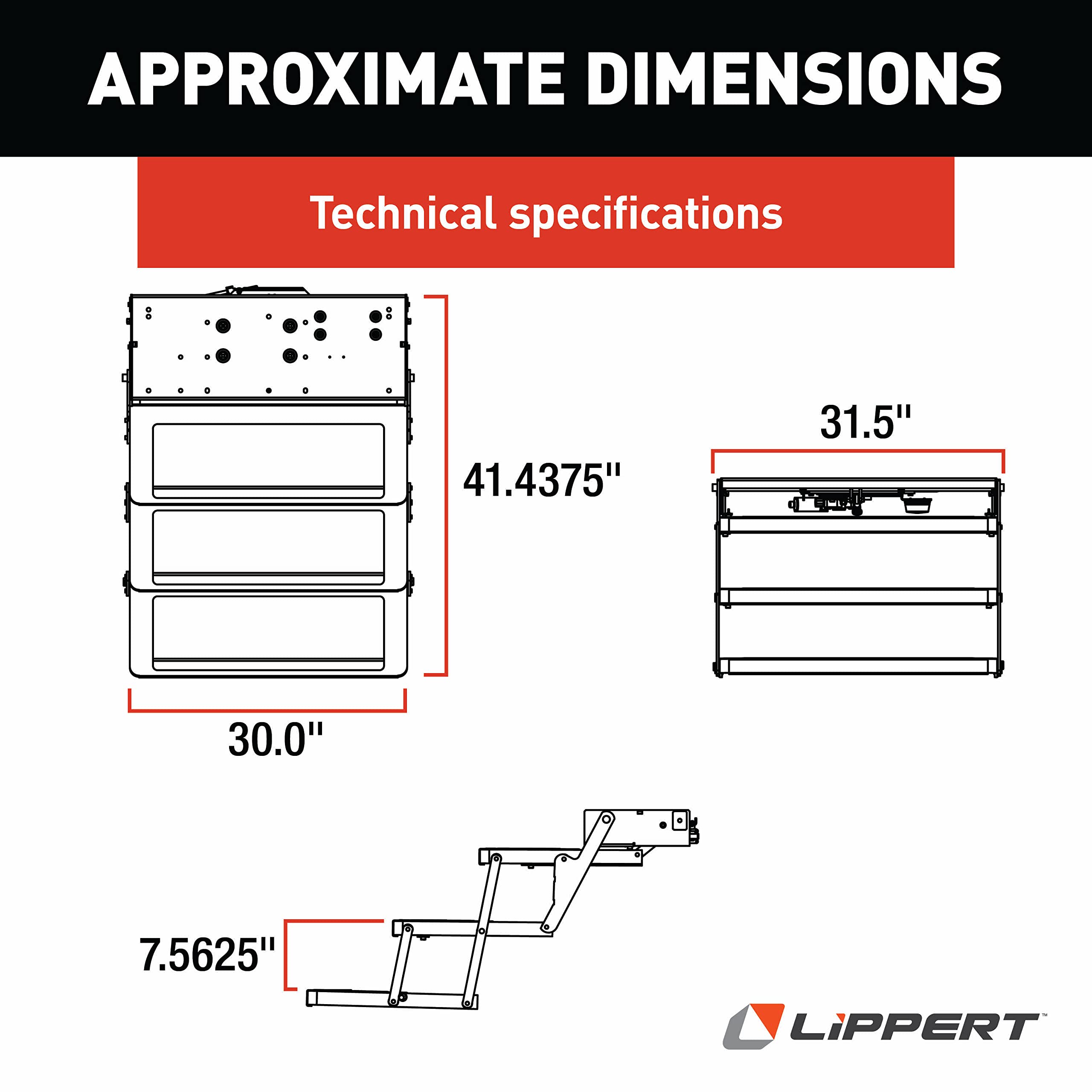 24 Series Kwikee Electric Step Assembly with Logic Control Unit and No Switch Kit for RVs and Travel Trailers