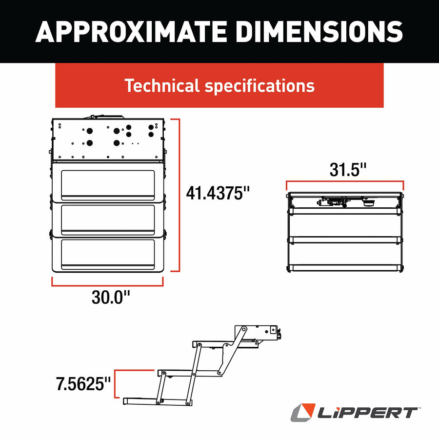 24 Series Kwikee Electric Step Assembly with Logic Control Unit and No Switch Kit for RVs and Travel Trailers