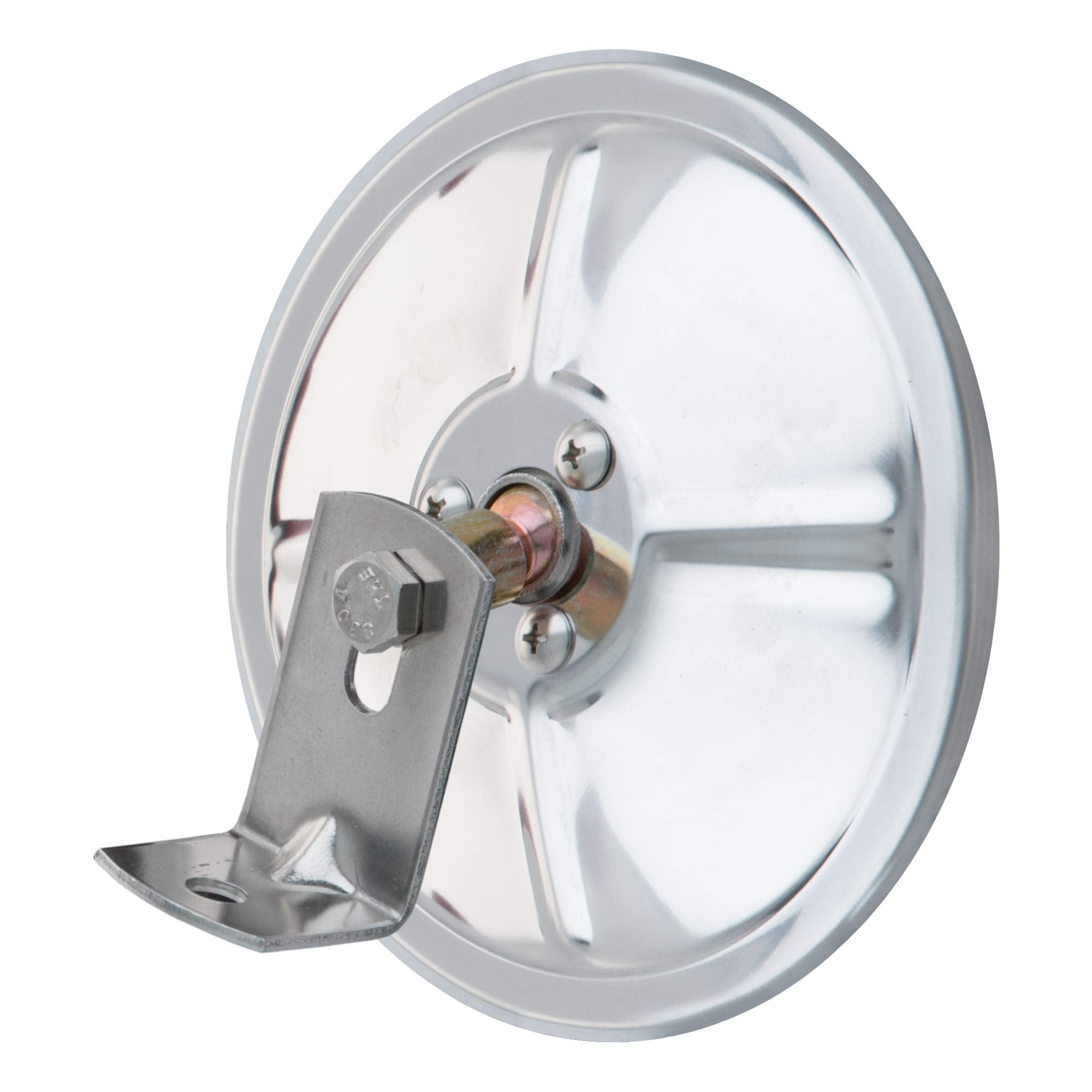 5-Inch Stainless Steel Center-Mount RETRAC Convex Mirror Head with J-Bracket, Universal Driver or Passenger Side