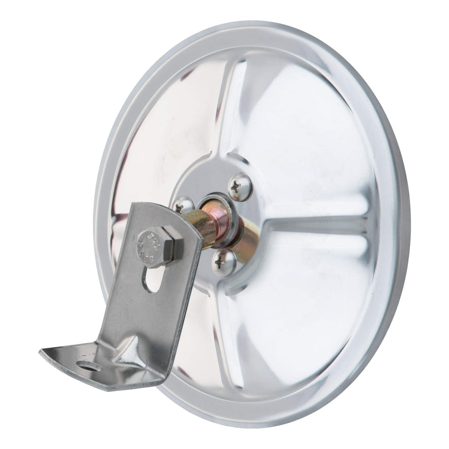 5-Inch Stainless Steel Center-Mount RETRAC Convex Mirror Head with J-Bracket, Universal Driver or Passenger Side