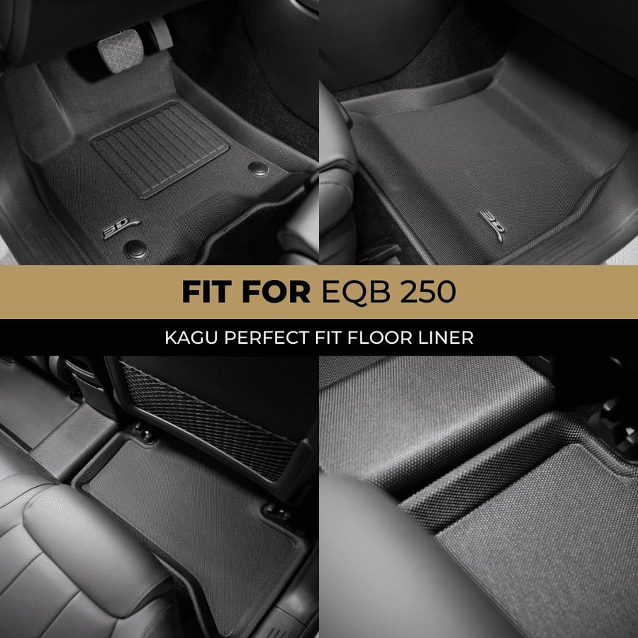 3D MAXpider Kagu Custom Fit Floor Mat (Black) Compatible with Mercedes-Benz EQB 5-Seat (X243) 2022-2026 – R1 R2