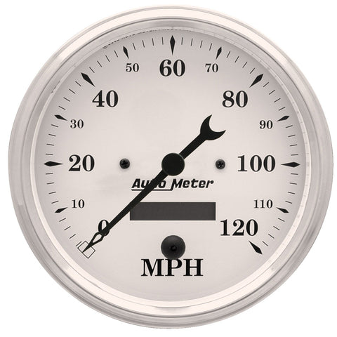 Auto Meter Old Tyme 1689 White Electric Programmable Speedometer
