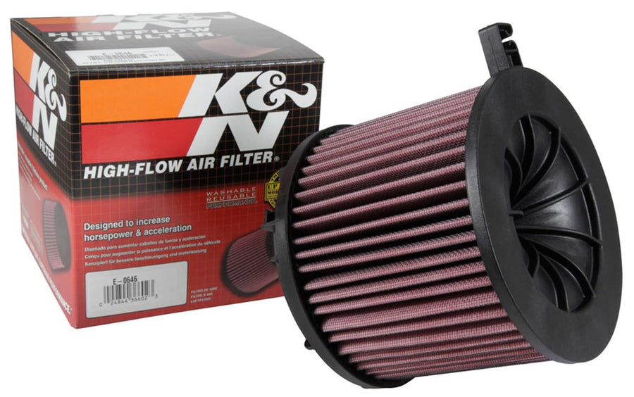 K&N Original High-Flow Lifetime Engine Air Filter: Increase Power & Acceleration, Washable, Premium: Compatible with 2015-2018 AUDI (A4, Quattro, A5, Sportback, Q5 II, RS4, RS5, S4, S5), E-0646