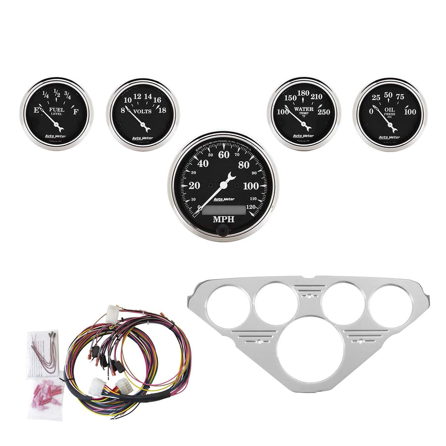 Gauge Kit AutoMeter 7036-OTB, 5 Pc, Chevy Truck 55-59, Mph/Fuel/Oilp/Wtmp/Bat, OTB