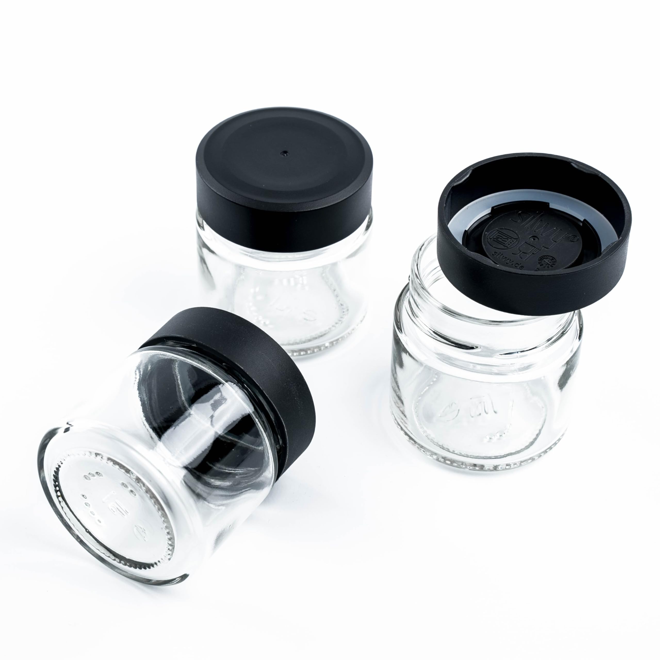 Silwy® Magnetic Delicatessen Glasses Set of 3 (Black & Class 125 ml)