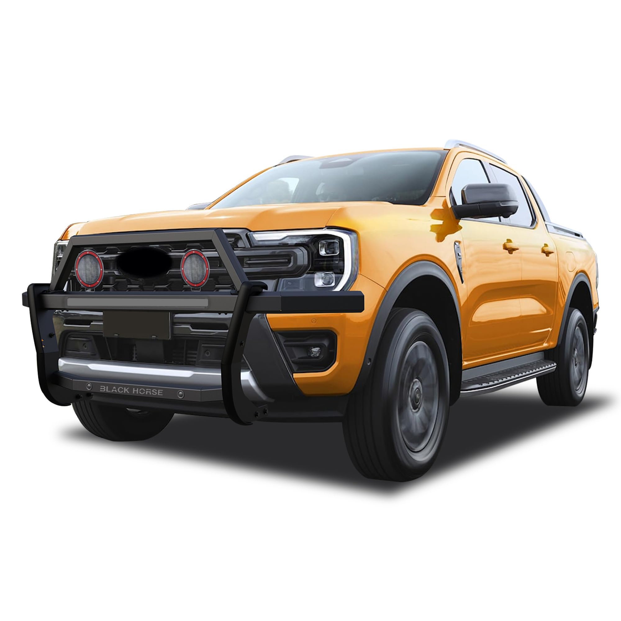 Rambler Black Horse Grille Guard Kit Modular Black Compatible with 2019-2023 Ford Ranger-RAGF10-PLFR