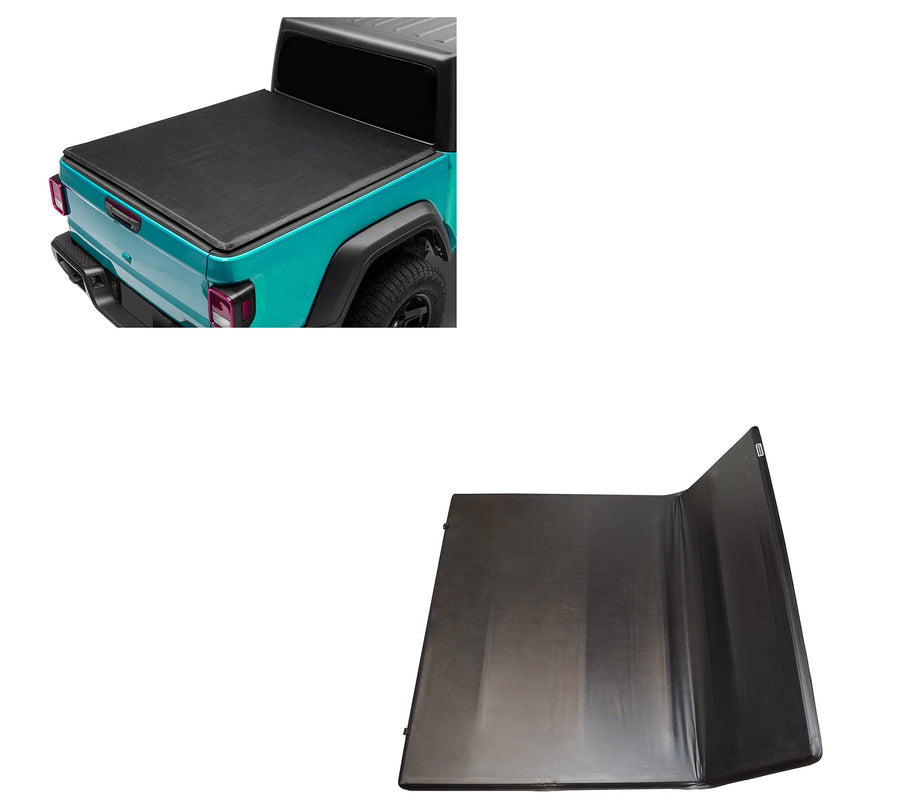 Premier Black Horse Soft Trifold Truck Bed Tonneau Cover Compatible with 2020-2024 Jeep Gladiator -PRS-JE19