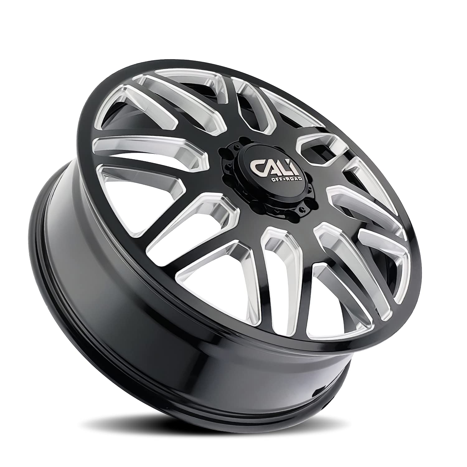 DUALLY CALI INVADER 9115D GLOSS BLACK/MILLED SPOKES 22X8.25 8-210 115MM 154.2MM