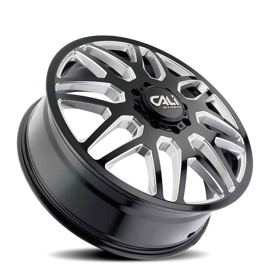 DUALLY CALI INVADER 9115D GLOSS BLACK/MILLED SPOKES 22X8.25 8-210 115MM 154.2MM