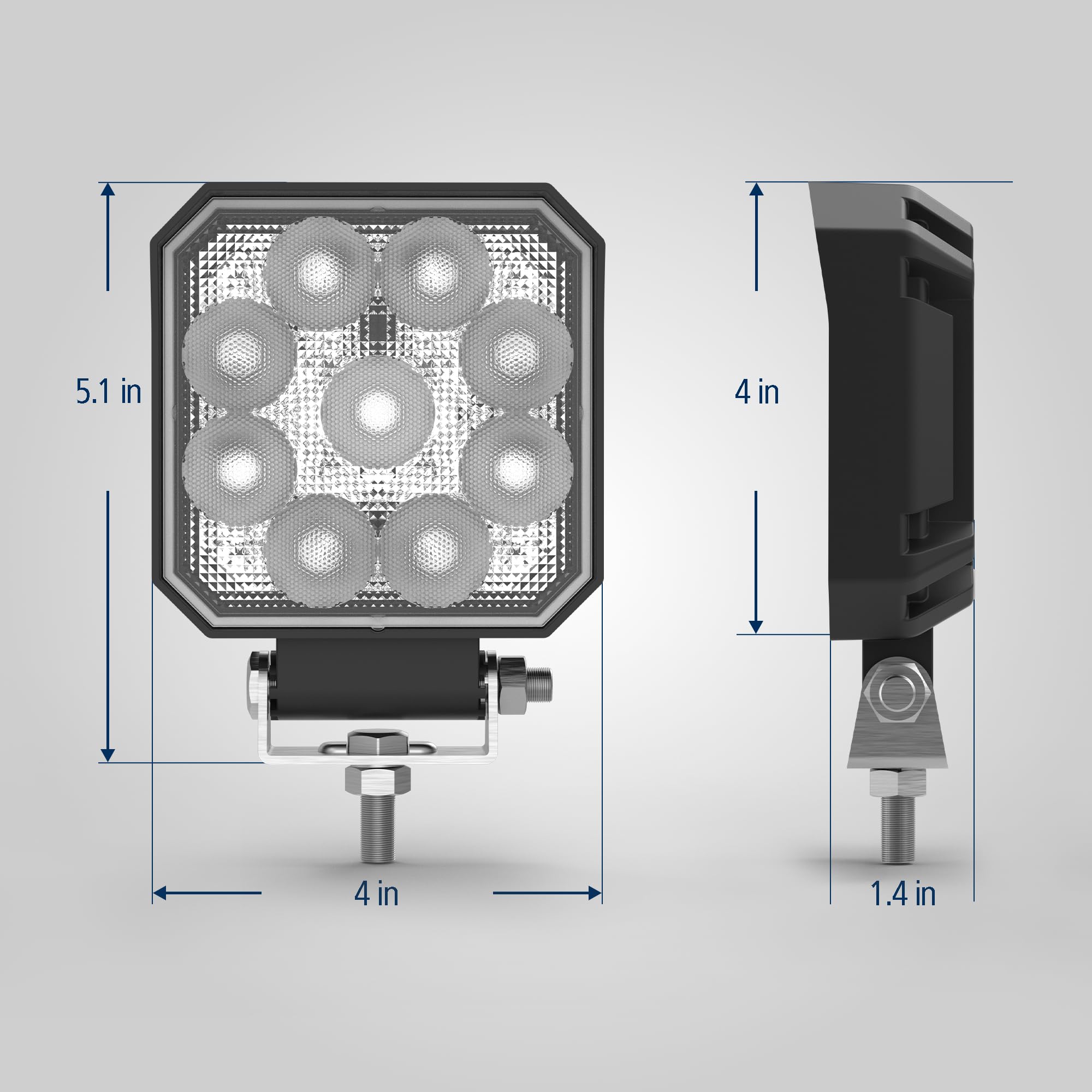 Worklamp ECCO E92006W: LED (9), Flood Beam, Square, 12-24V