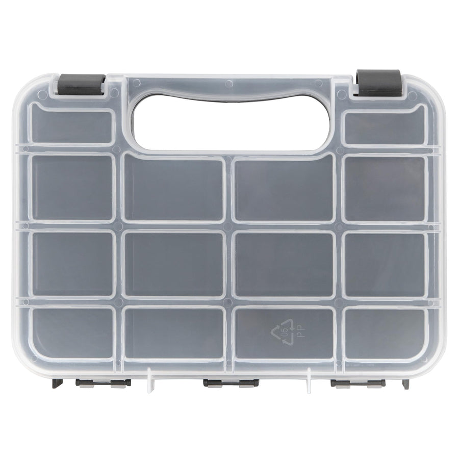 Durable Performance Tool W5189 Plastic Storage Organizer with Full-Height Dividers for Parts and Tools, Flat or Upright Storage with Built-in Feet