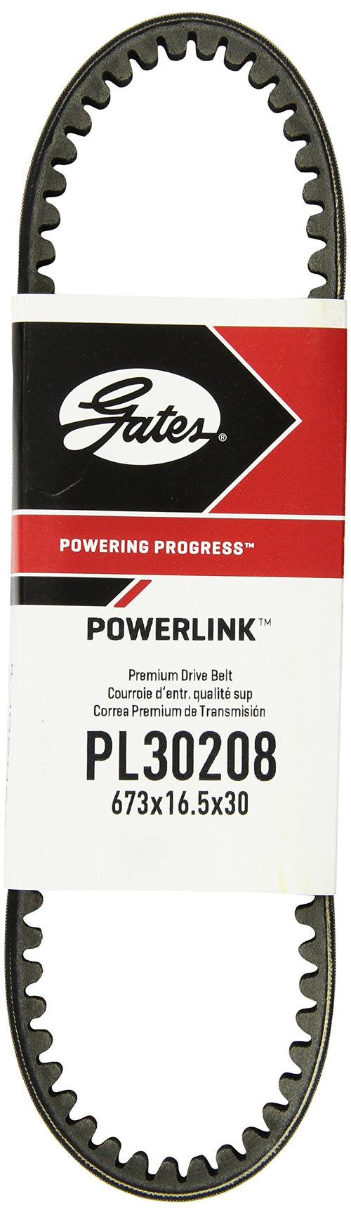 Gates Premium PL30208 PowerLink Continuously Variable Transmission (CVT) Scooter Belt, Black