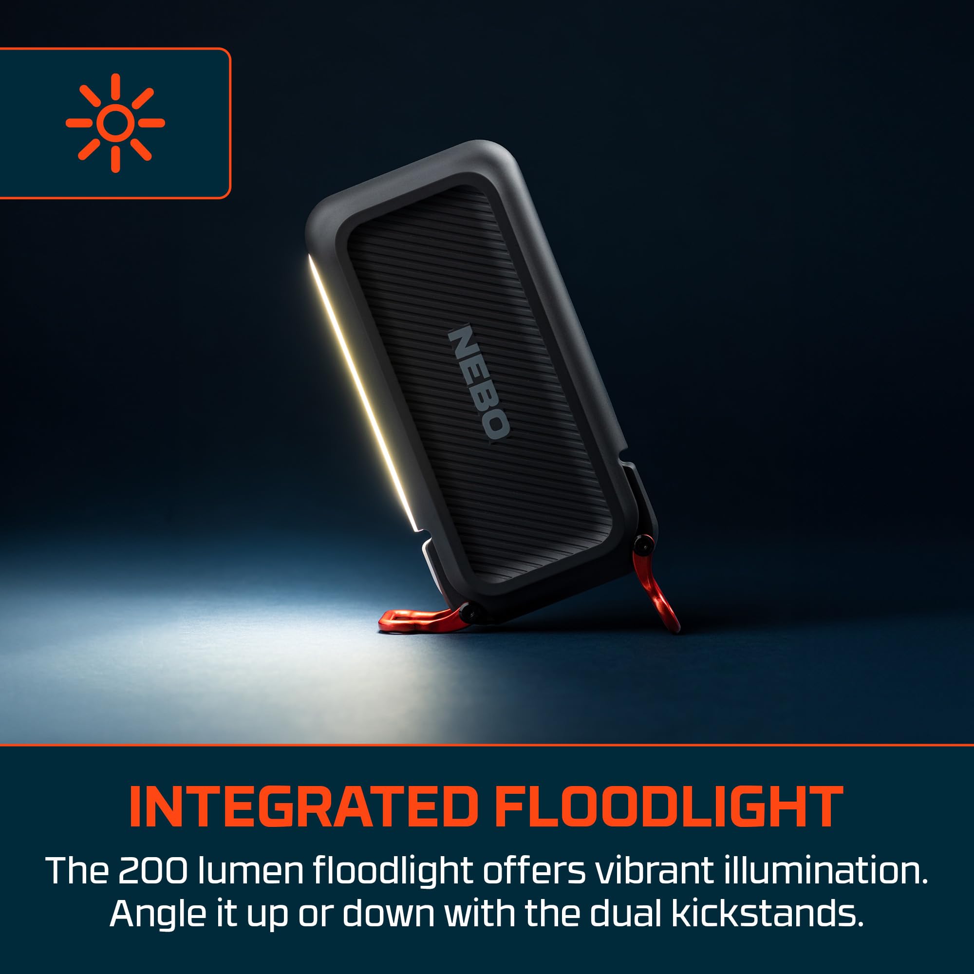 20K NEBO Rambler Hand-Held Power Bank | 74Wh Capacity, 2-Way Output Charging, USB & USB-C Ports, 4.5 Phone Recharges at Full Battery, Compact Design, Built-In Flashlight, TSA Approved Travel Essential