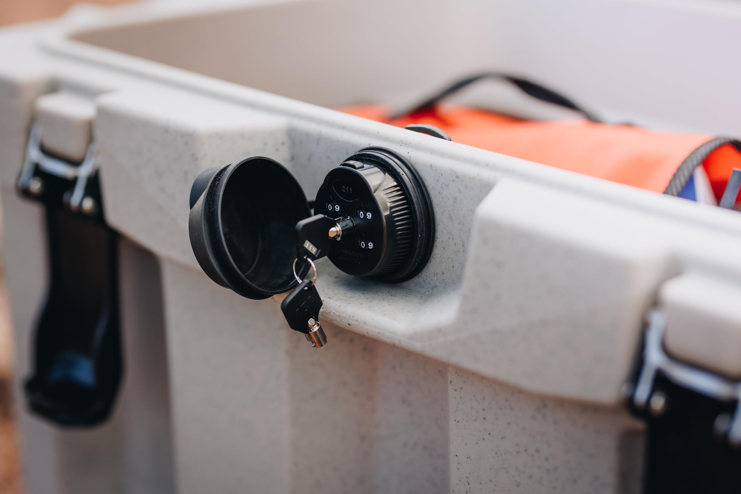 Locking Dry Box Tuffy 75 – Rugged Waterproof Storage with 4-Digit Combo Lock, Stackable All-Weather Case for Tools, Gear, MOLLE Panels, Vehicle, or Outdoor Use - Gray Granite