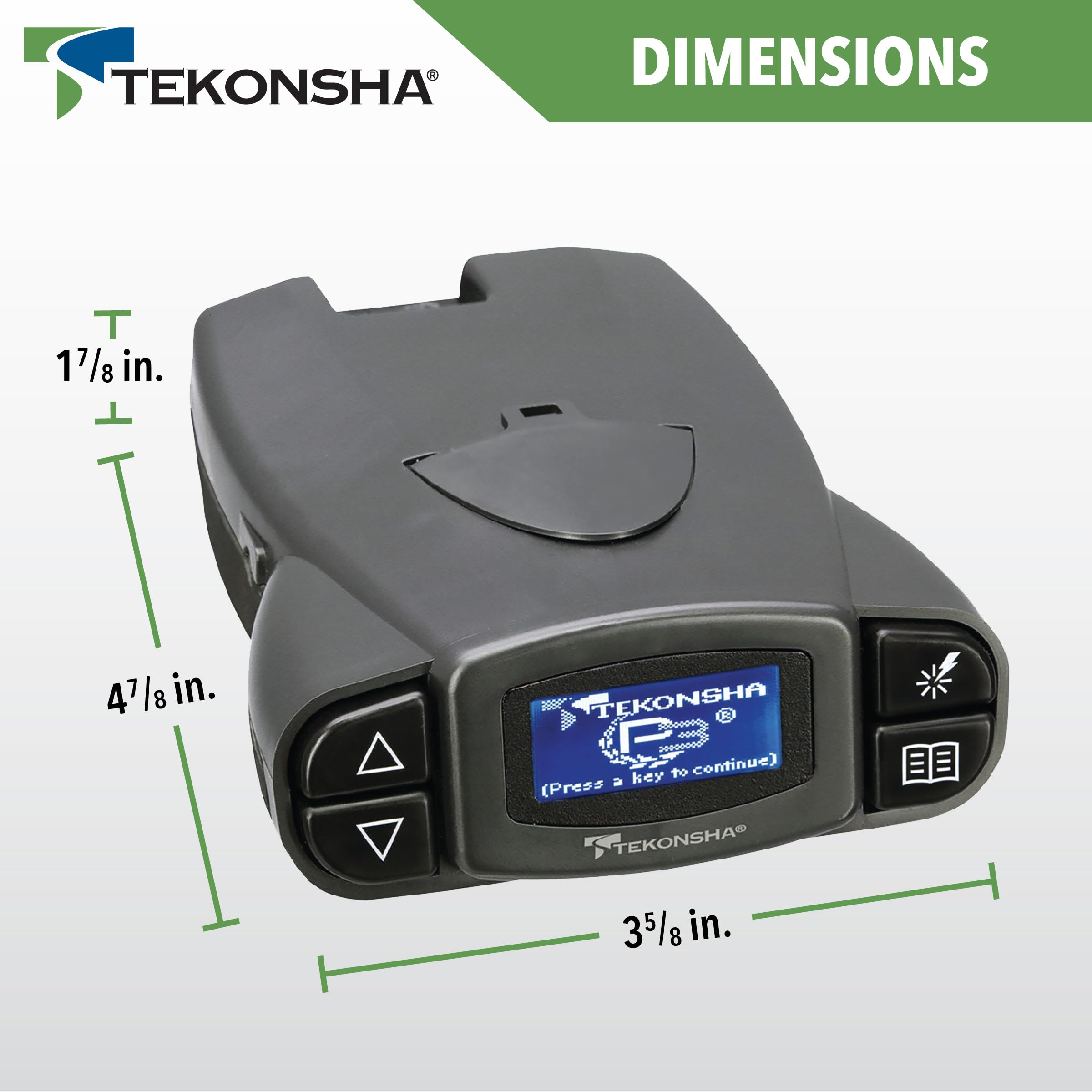 Tekonsha Prodigy P3 90195 Proportional Brake Controller for Trailers with 1-4 Axles, Compatible with Ford, GM, Chevy, Dodge, RAM, Toyota, Jeep. Wiring harness sold separately.
